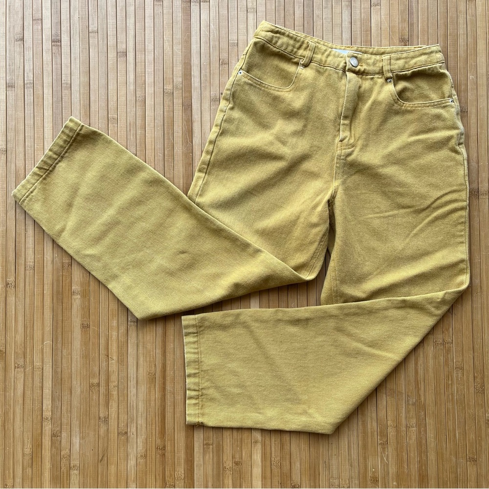 OAK + FORT Straight Leg Denim Pants Golden Yellow